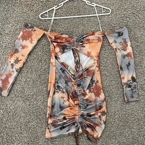 Sexy Neutral Tie dye  Vacation Dress